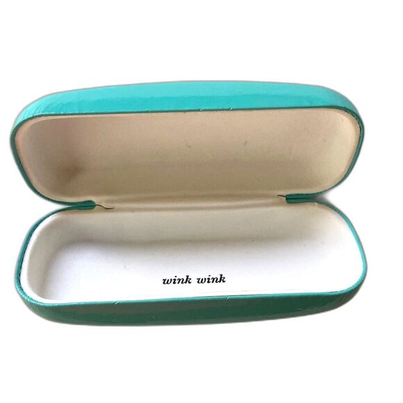KATE SPADE Sunglasses Eyeglass Case Teal 6.5 x 2 x 2.5 inches - Picture 2 of 10